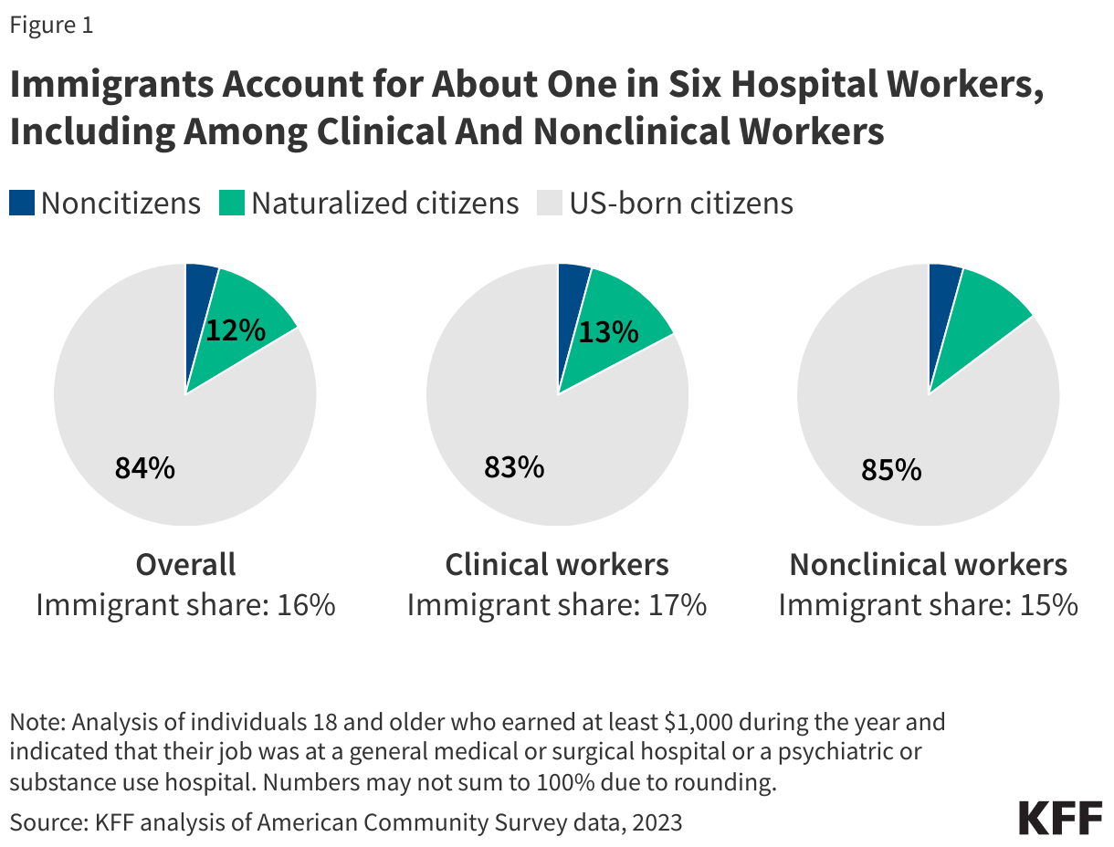 Immigrants Account for About One in Six Hospital Workers, Including Among Clinical And Nonclinical Workers